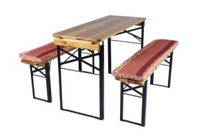 Picknicktisch Kissen 120 cm - 2 Stück Rot - Textil - 27 x 5 x 120 cm