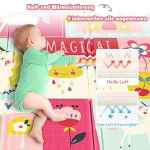 Baby Spielmatte faltbar Pink - Kunststoff - 180 x 2 x 200 cm