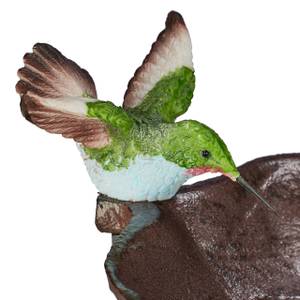 Vogeltränke Gusseisen mit Erdspieß Braun - Grün - Weiß - Metall - Kunststoff - Stein - 19 x 100 x 13 cm