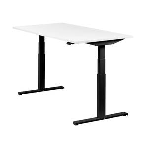 Höhenverstellbarer Tisch Easydesk Weiß - Breite: 160 cm - Schwarz