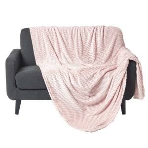 Samt Jacquard-Tagesdecke Mora Pink - 200 x 230 cm