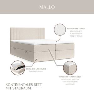 Boxspringbett Mallo Beige - Breite: 120 cm