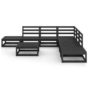 Salon de jardin (lot de 8) 3009920-1 Noir - Bois massif - Bois/Imitation - 70 x 30 x 70 cm