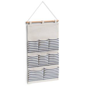 Hänge-Aufbewahrung "Stripes", 8 Beige - Textil - 60 x 1 x 35 cm
