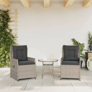 Gartensessel 2er Set D2139 Grau - Kunststoff - 60 x 93 x 55 cm