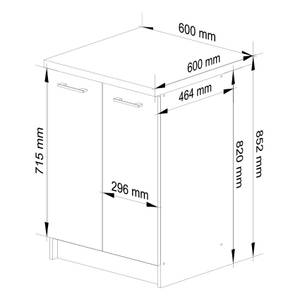 Meuble de Cuisine bas OLIWIA 60 2T Blanc