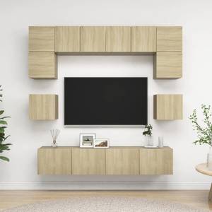 TV-Schrank 8er Set D215 Braun - Holzwerkstoff - 30 x 30 x 80 cm