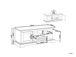 Meuble TV GARET Marron - Gris - Bois manufacturé - 120 x 50 x 40 cm