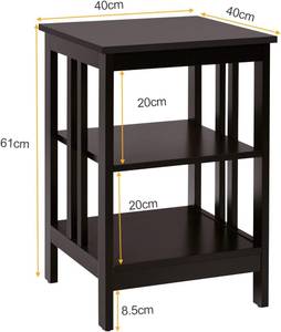 Nachttisch TI87801OR-4DE(2er Set) Braun - Holzwerkstoff - 40 x 61 x 40 cm