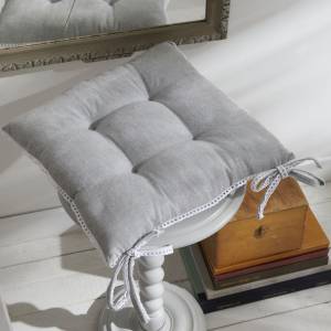 Sitzkissen Capucine Charme Grau - Textil - 40 x 1 x 40 cm