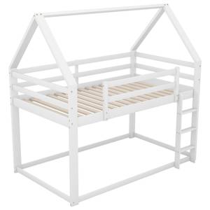 Etagenbett HomeyⅠ Weiß - Holzwerkstoff - Massivholz - Holzart/Dekor - 96 x 181 x 206 cm