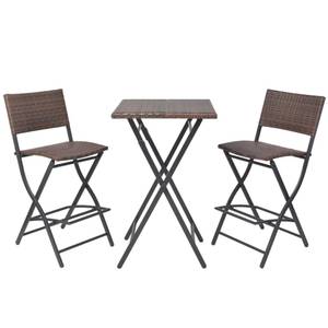 Bistro-Set (3-teilig) 293953 Braun - Kunststoff - Polyrattan - 60 x 101 x 60 cm