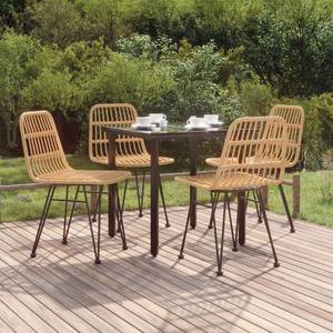 Garten Essgruppe 3029195-2 (5-teilig) Braun - Metall - Polyrattan - 80 x 74 x 80 cm