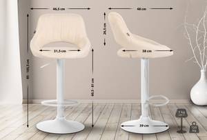 Tabouret de bar Milet Lot de 2 Crème