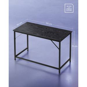 Schreibtisch Kuwait City Schwarz - Holzwerkstoff - 120 x 76 x 60 cm