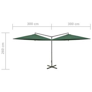 Parasol d'extérieur 3008735 Vert - Métal - Textile - 290 x 260 x 600 cm