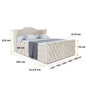 Boxspringbett VILA-Z KING Beige - Breite: 140 cm