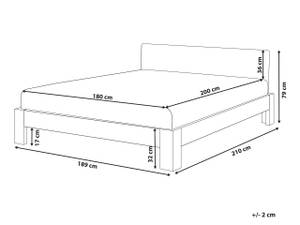 Lit double ROYAN Marron - Bois massif - 189 x 79 x 210 cm