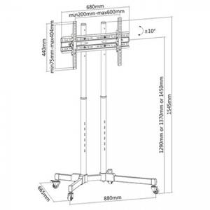 TV-Standfuß LUMT1028TE Schwarz - Metall - 88 x 155 x 67 cm