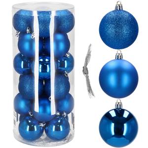 Weihnachtskugel 24 Stück Blau - Kunststoff - 6 x 6 x 6 cm