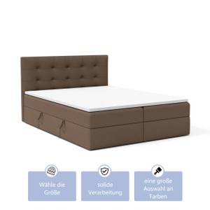 Boxspringbett Doppelbett Breno Braun - Breite: 140 cm