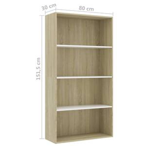 Bücherregal 3016488-3 Braun - Weiß - Holzwerkstoff - 80 x 152 x 30 cm