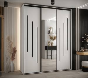 ARMOIRE À PORTES COULISSANTES DAVOS 9 Blanc - Largeur : 190 cm