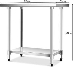 Küchentisch Edelstahl Silber - Metall - 61 x 90 x 92 cm