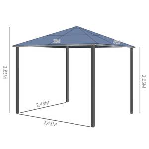 Luxus Pavillon 84C-049CG Grau - Metall - 295 x 265 x 295 cm