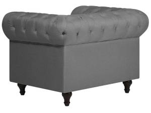 Sitzgruppe CHESTERFIELD 2-tlg Grau - Hellgrau - Eiche Dunkel - 222 x 79 x 85 cm