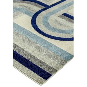 Tapis de salon style rétro AVON Bleu - 120 x 170 cm