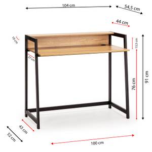 Bureau Naia 1 étagère, 105 cm Marron - Bois manufacturé - 105 x 92 x 56 cm