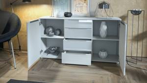 Linio V1 Sideboard Hochglanz Grau - Weiß