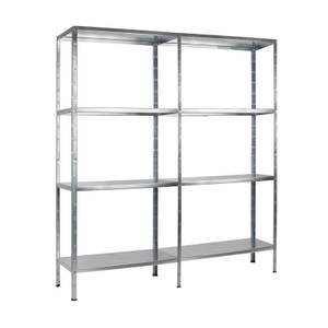 Standregal mit 2 x 4  Ebenen Silber - Metall - 80 x 180 x 40 cm