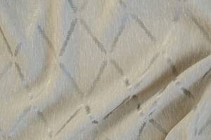 Vorhang beige/silber geometrisch Silber - Textil - 140 x 245 x 1 cm