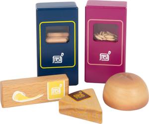 Lebensmittel-Set vegetarisch „fresh“ Braun - Holzwerkstoff - 23 x 1 x 36 cm