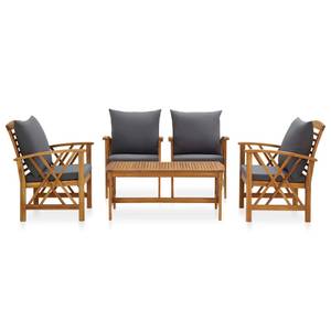 Garten-Lounge-Set (5-teilig) 3004236-4 Grau - Massivholz - Holzart/Dekor - 50 x 43 x 102 cm