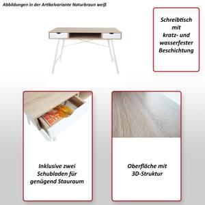 Schreibtisch E92 Schwarz - Metall - Holz teilmassiv - 120 x 76 x 60 cm