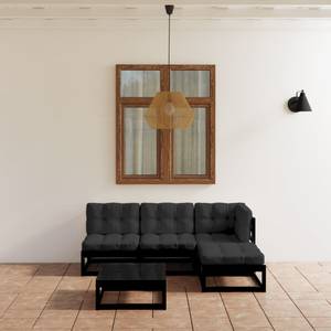 Garten-Lounge-Set (5-teilig) 3009913-1 Anthrazit - Schwarz