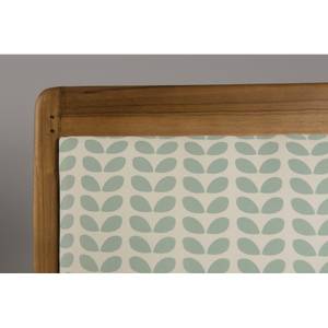 Fauteuil pétales en teck et tissu Vert - Bois massif - 63 x 80 x 61 cm