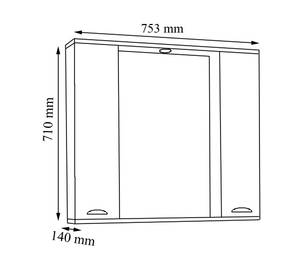 Spiegelschrank Casalo Weiß - Holzwerkstoff - 75 x 71 x 14 cm