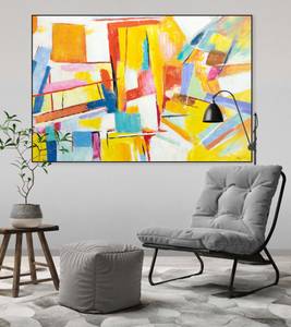 Acrylbild handgemalt Bunte Illusion Massivholz - Textil - 120 x 80 x 4 cm