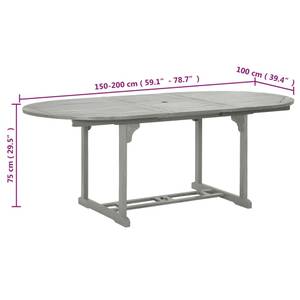 Esstisch Grau - Massivholz - Holzart/Dekor - 100 x 74 x 74 cm