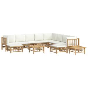 Garten-Lounge-Set 3028492-32 (12-teilig) Weiß - Bambus - 69 x 65 x 69 cm