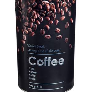 Kaffeedose, 500 g, Metall, schwarz Schwarz - Metall - 11 x 19 x 11 cm