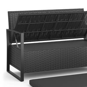 Kissenbox-Bank Grau - Rattan - 117 x 76 x 58 cm