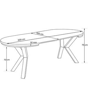 Esstisch ROSTEL Beton Dekor - Breite: 220 cm