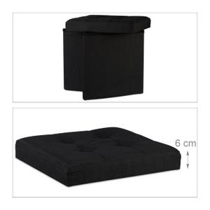 Cube de rangement tissu polyester noir / aspect lin
