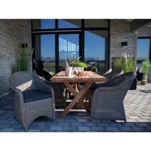 Table de jardin Muline Marron - Bois massif - 90 x 75 x 200 cm