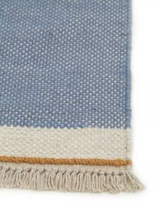 Tapis de couloir en laine Karla Bleu - 80 x 250 cm